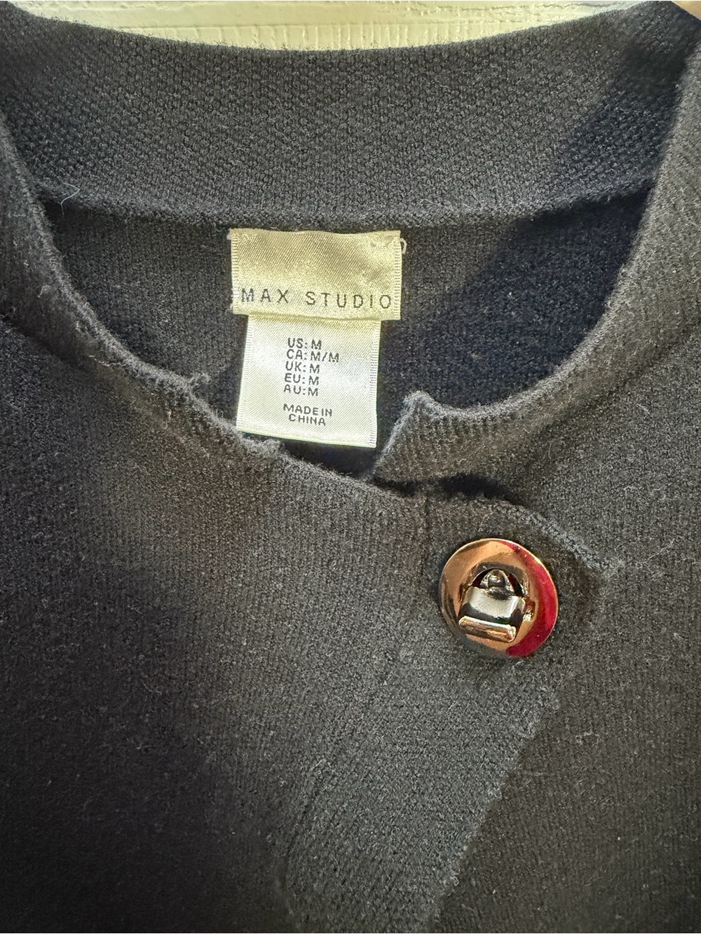 Max Studio Black Ruffle-Front Cardigan - Picture 2 of 4